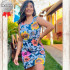 Vestido de Malha Canelada Estampado G Vestido de Malha Canelada Estampado G
