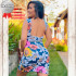Vestido de Malha Canelada Estampado G Vestido de Malha Canelada Estampado G