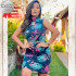 Vestido de Malha Canelada Estampado G Vestido de Malha Canelada Estampado G