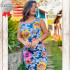 Vestido de Malha Canelada Estampado G Vestido de Malha Canelada Estampado G