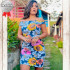 Vestido de Malha Canelada Estampado G Vestido de Malha Canelada Estampado G