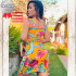 Vestido de Malha Canelada Estampado G Vestido de Malha Canelada Estampado G