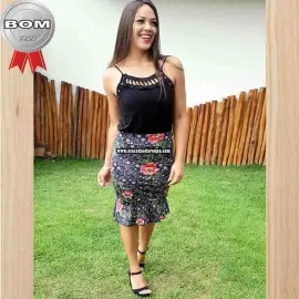 Saia em Crepe Estampada