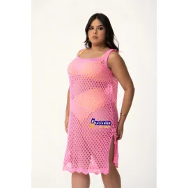 Saída de Praia Plus Size Tricot