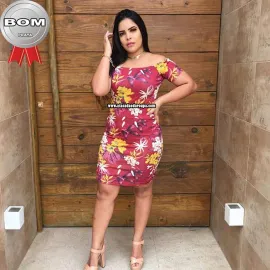 Vestido Estampado Malha Leila