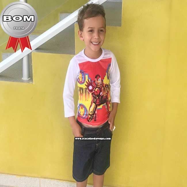 Bermuda Jeans Infantil com Regulador 1 a 4 anos Bermuda Jeans Infantil com Regulador 1 a 4 anos