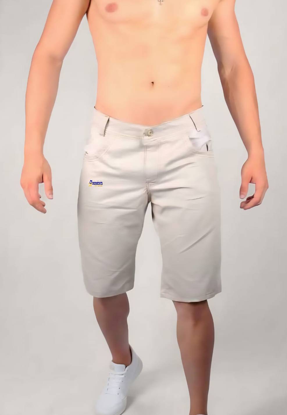 Bermuda Brim Colorida Adulto Lisa Bermuda Brim Colorida Adulto Lisa