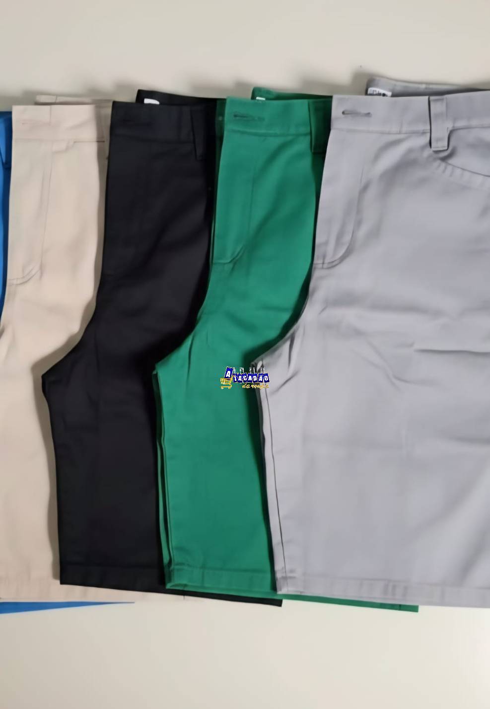 Bermuda Brim Colorida Adulto Lisa Bermuda Brim Colorida Adulto Lisa