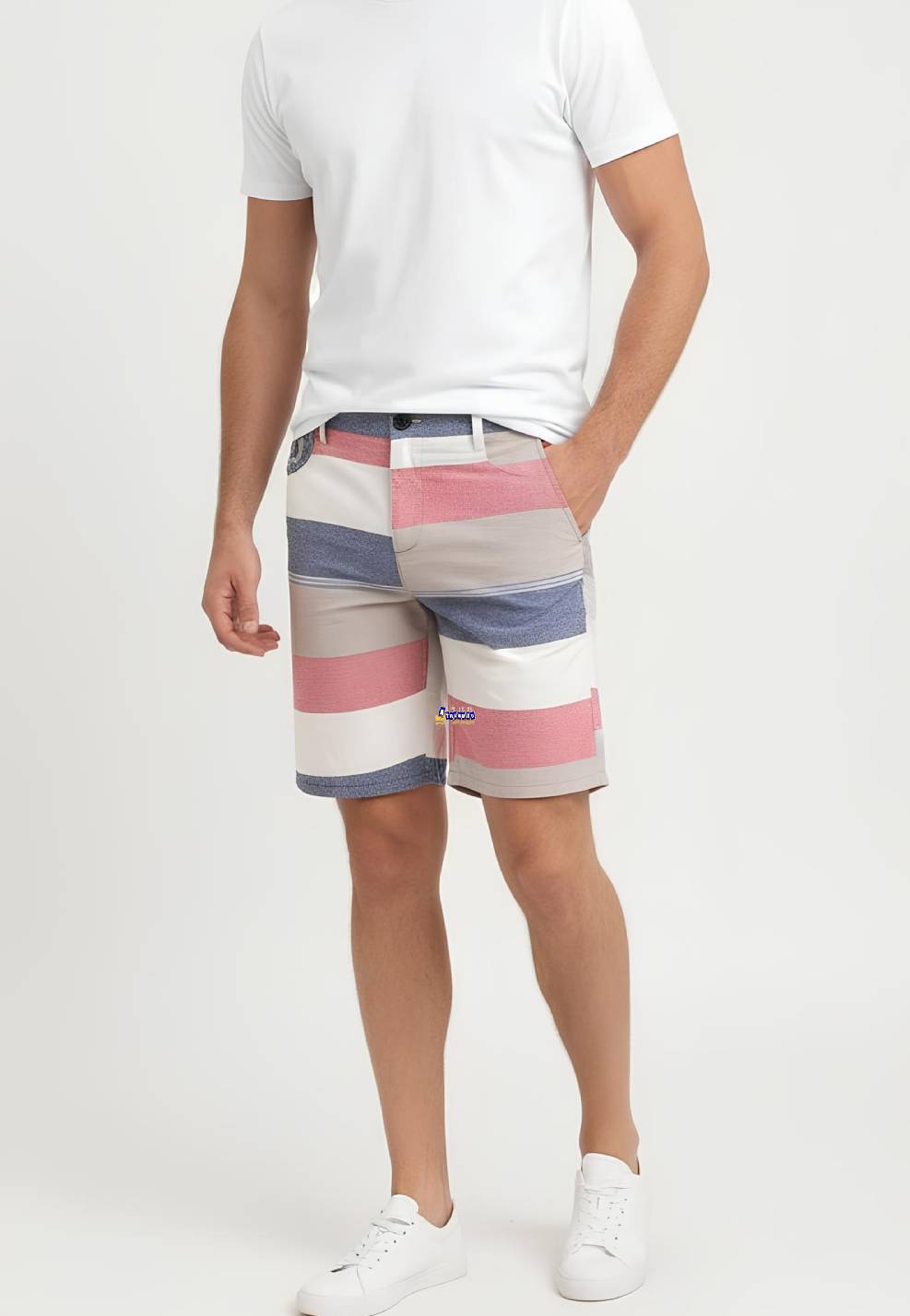 Bermuda Masculina Listrada Adulta