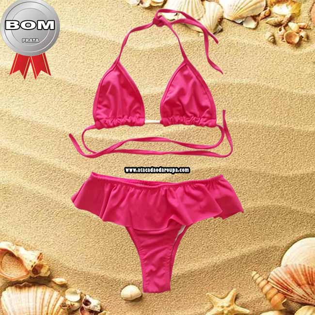 Biquini Cortininha Babado e Fio Dental Biquini Cortininha Babado e Fio Dental