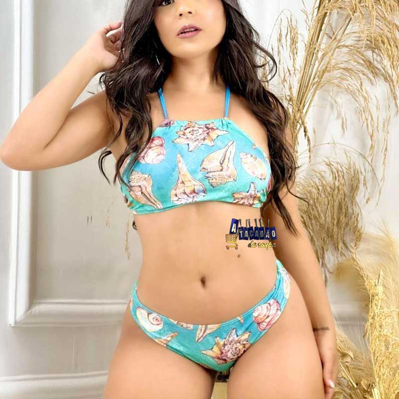 Biquini Frente Única Liso e Estampado
