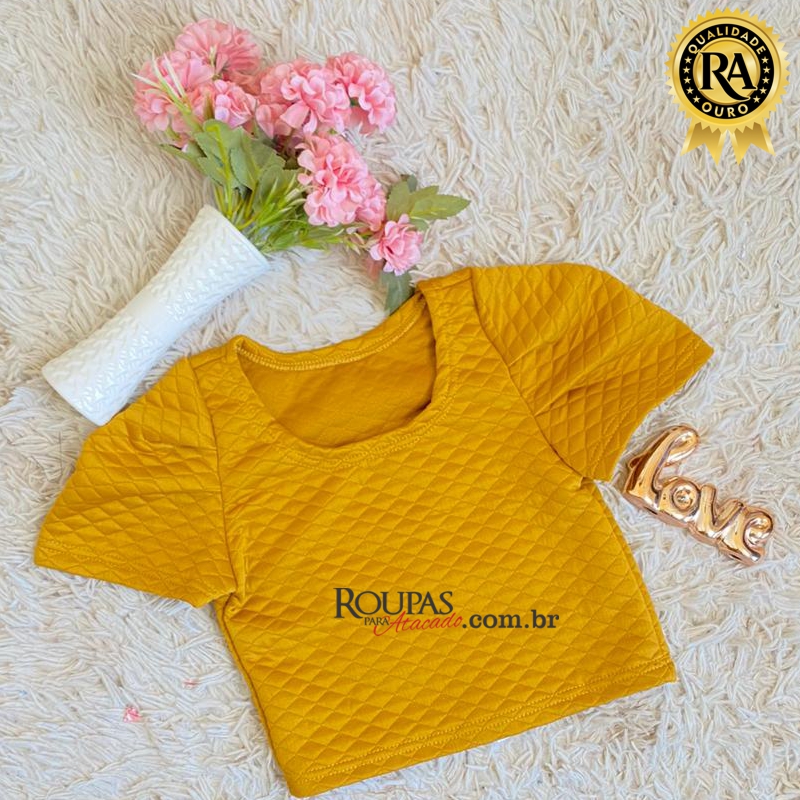 Blusa Cropped Feminina Em Matelassê Blusa Cropped Feminina Em Matelassê