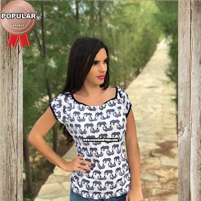 Blusa Feminina Malha Leila M Blusa Feminina Malha Leila M