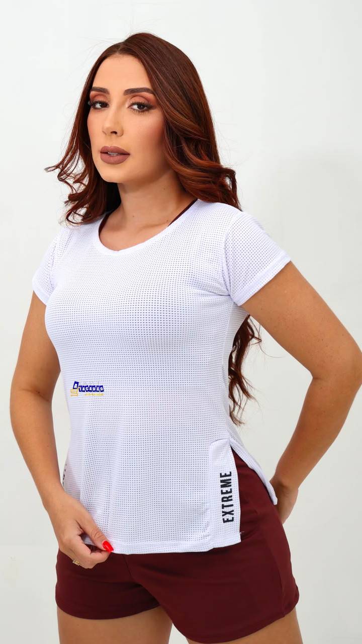 Blusa Fitness Feminina Dry Fit Poliamida Blusa Fitness Feminina Dry Fit Poliamida