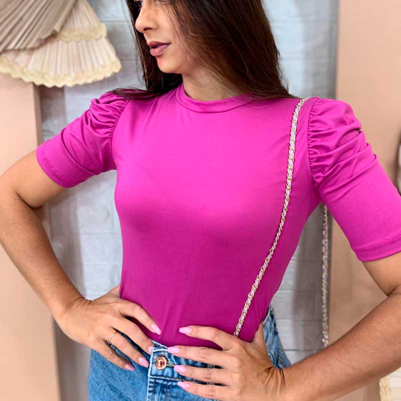 Blusa Suede Manga Princesa