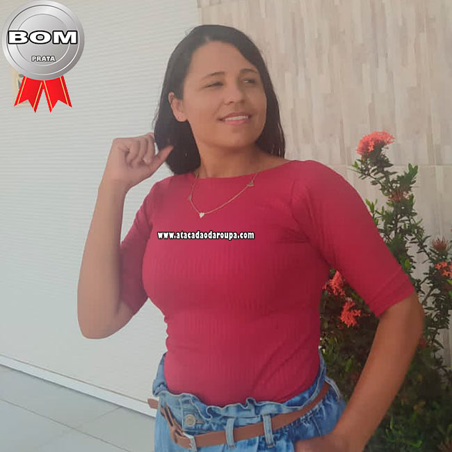 Blusa 3/4 Malha Canelada M Blusa 3/4 Malha Canelada M