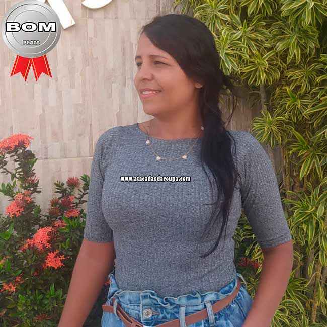 Blusa 3/4 Malha Canelada M Blusa 3/4 Malha Canelada M