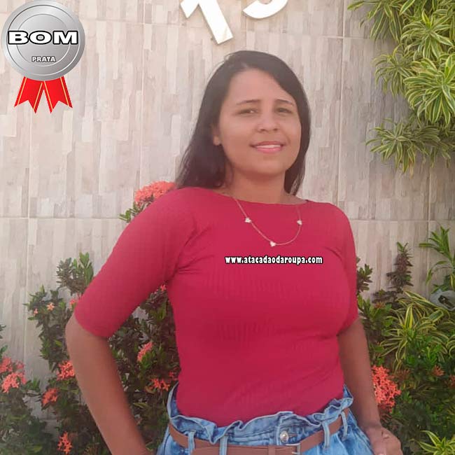 Blusa 3/4 Malha Canelada M Blusa 3/4 Malha Canelada M