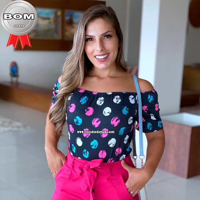 Blusa Malha Leila Sortidas M/G Blusa Malha Leila Sortidas M/G