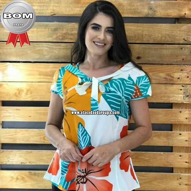 Blusa Crepe Lisa Renda Guipir Blusa Crepe Lisa Renda Guipir