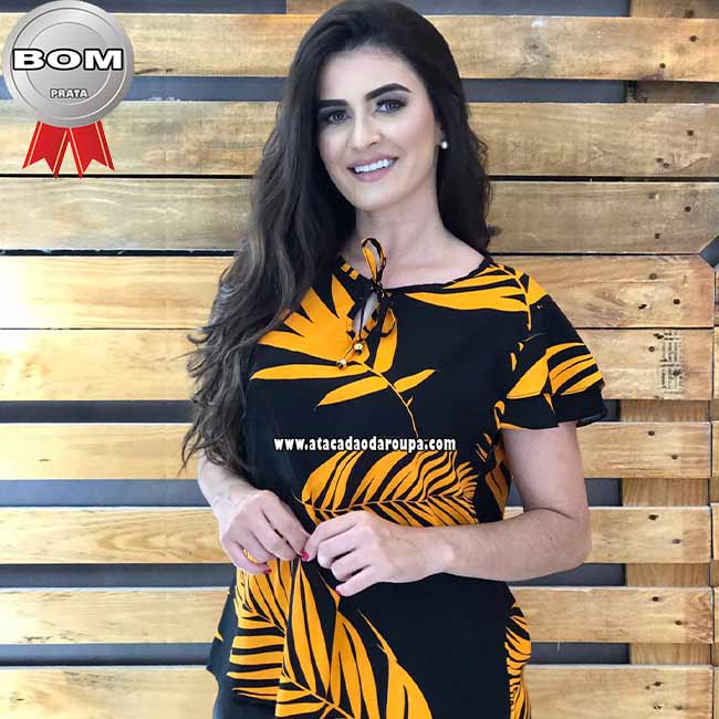 Blusa Crepe Lisa Renda Guipir Blusa Crepe Lisa Renda Guipir