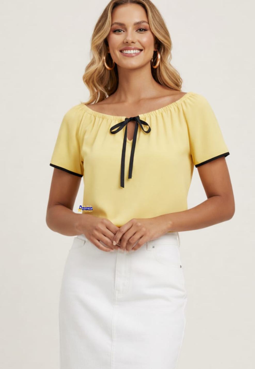 Blusas Feminina Crepe Com Manga