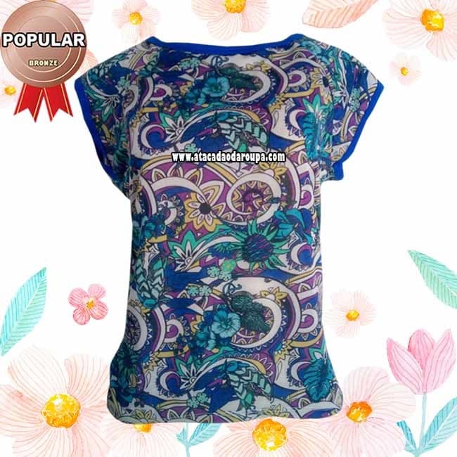 Blusas Suplex Misto Estampadas M/G Blusas Suplex Misto Estampadas M/G