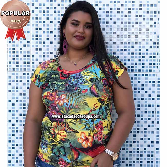 Blusas Suplex Misto Estampadas M/G Blusas Suplex Misto Estampadas M/G