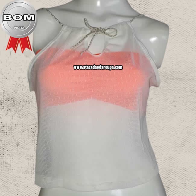 Blusas Cropped malha Tule Lycra M Blusas Cropped malha Tule Lycra M