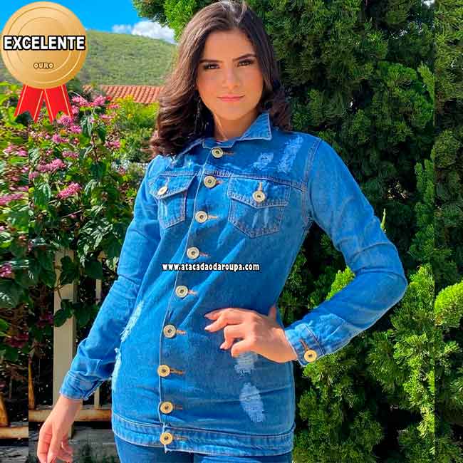 Jaqueta Jeans Slim M/G/GG Jaqueta Jeans Slim M/G/GG