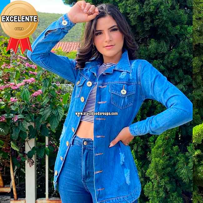 Jaqueta Jeans Slim M/G/GG Jaqueta Jeans Slim M/G/GG