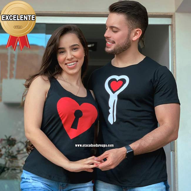 Camisetas Casal 2 Pcs Camisetas Casal 2 Pcs