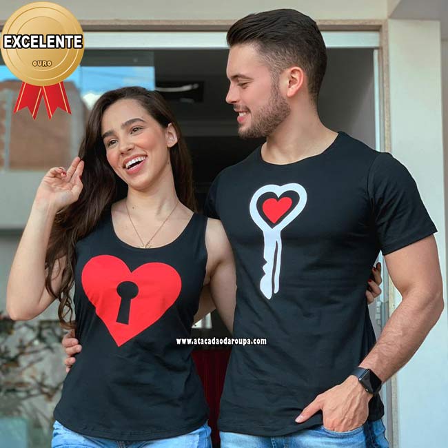 Camisetas Casal 2 Pcs Camisetas Casal 2 Pcs