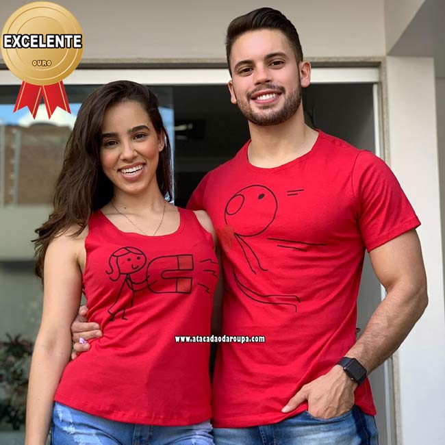 Camisetas Casal 2 Pcs Camisetas Casal 2 Pcs