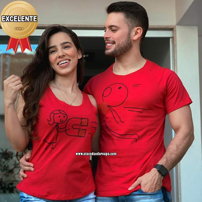 Camisetas Casal 2 Pcs Camisetas Casal 2 Pcs