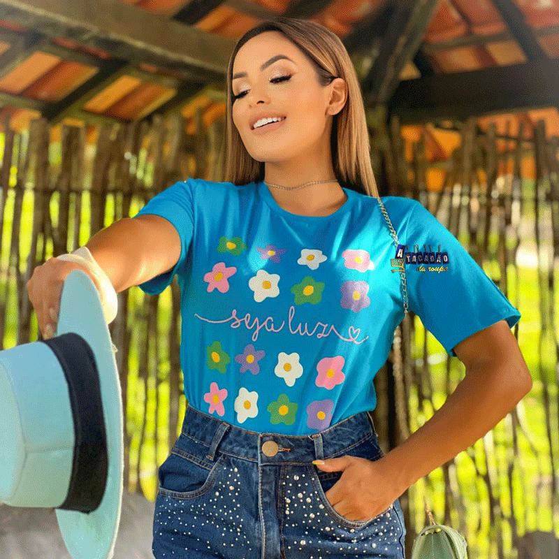 Tshirt Feminina Algodão Estampa Total Tshirt Feminina Algodão Estampa Total