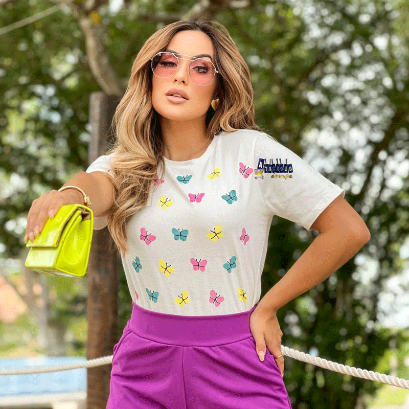 Tshirt Feminina Algodão Estampa Total Tshirt Feminina Algodão Estampa Total
