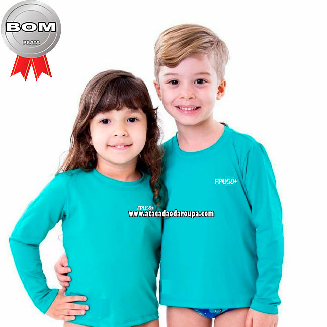Camisa Infantil Microfibra Uv Unissex