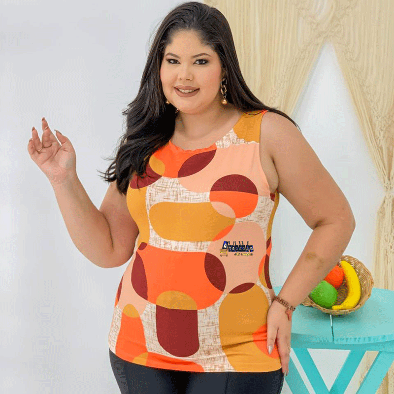 Blusas Crepe Estampada Plus Size Blusas Crepe Estampada Plus Size