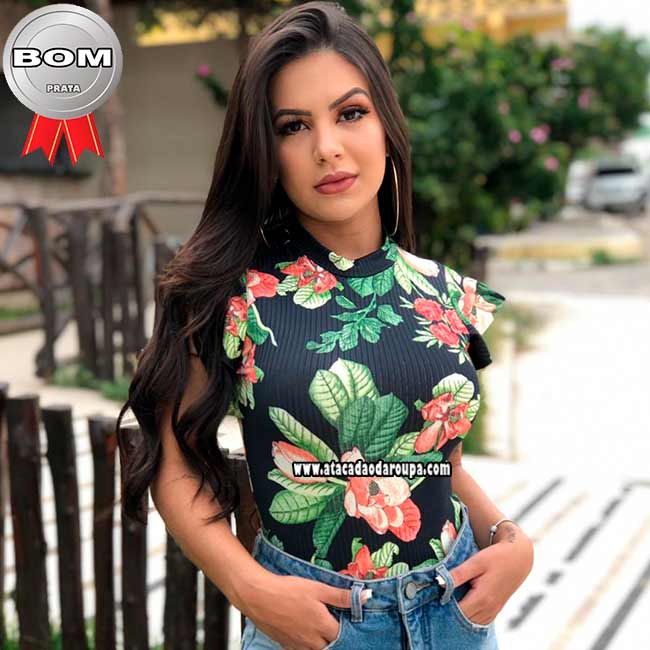 Body Estampado Malha Canelada M Body Estampado Malha Canelada M