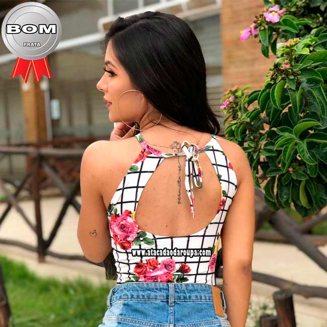 Body Estampado Malha Canelada M Body Estampado Malha Canelada M