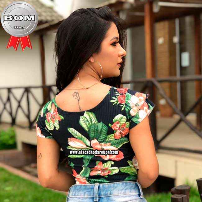 Body Estampado Malha Canelada M Body Estampado Malha Canelada M