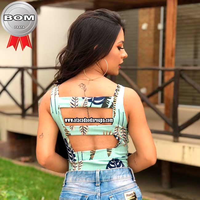 Body Estampado Malha Canelada M Body Estampado Malha Canelada M