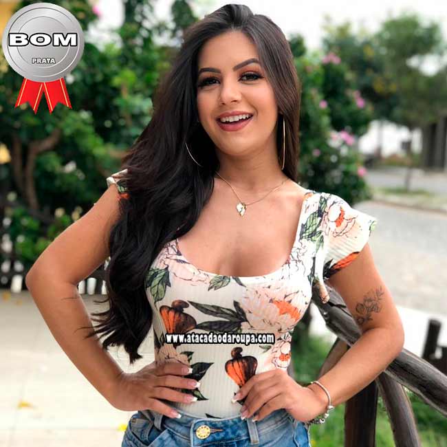 Body Estampado Malha Canelada M Body Estampado Malha Canelada M