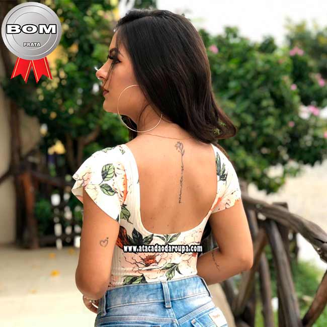 Body Estampado Malha Canelada M Body Estampado Malha Canelada M