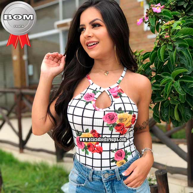 Body Estampado Malha Canelada M Body Estampado Malha Canelada M