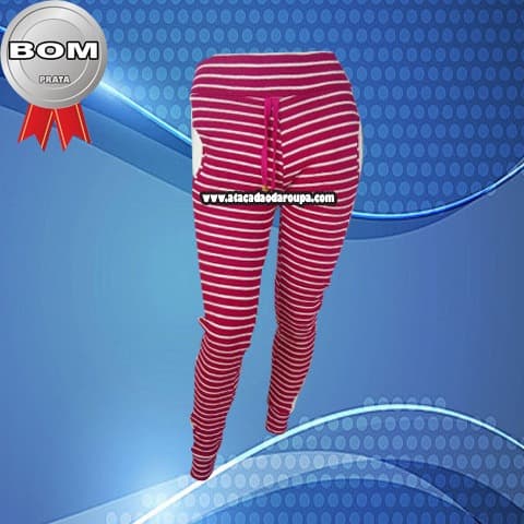 Calça Feminina Ribana Listrada G Calça Feminina Ribana Listrada G