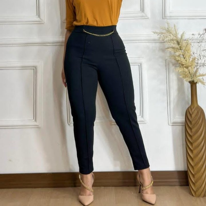 Calça Crepe Alfaiataria Feminina Corrente GG Calça Crepe Alfaiataria Feminina Corrente GG