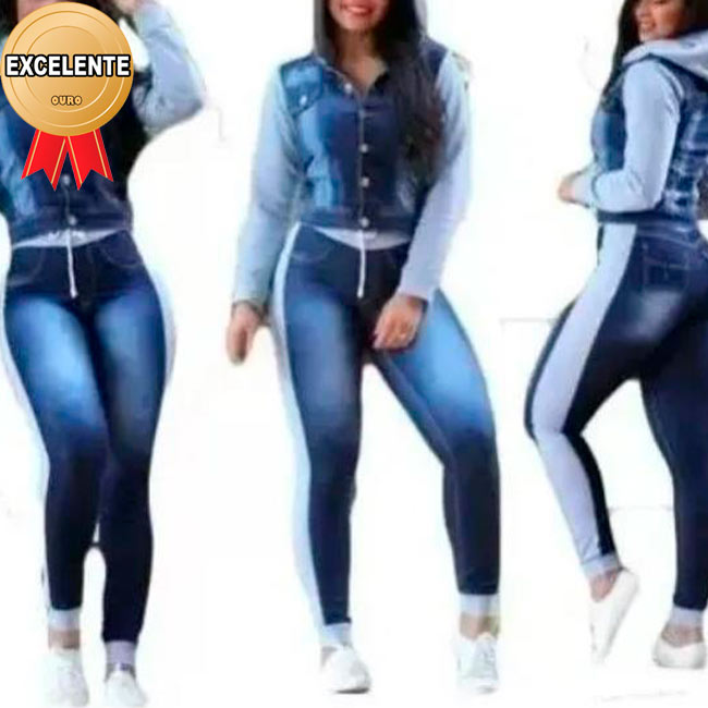Calça Jeans com Ribana Calça Jeans com Ribana