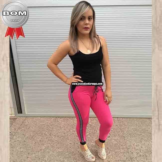 Calça Moletinho Cós Ribana P/M Calça Moletinho Cós Ribana P/M